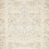 Artisan Loop Pile Area Beige Ivory Tribal Design(Beige)