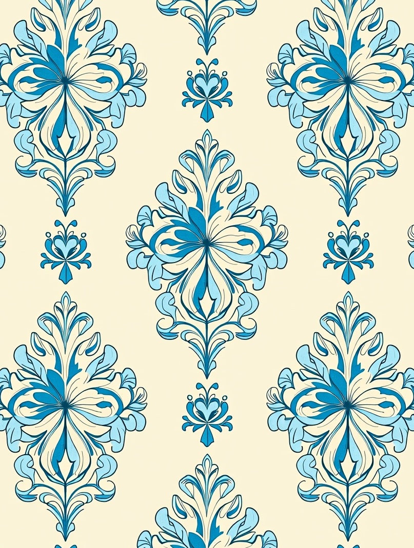 Enchanting Heirloom Damask Blossom Tapestry (Beige) - ODIKA