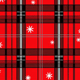 Heritage Tartan Check with Whimsical Snowflake Accents and Interlocking Bands(Red)