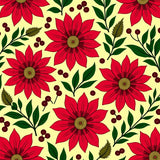 Festive Poinsettia Bloom Indoor Floor Covering with Floral Accents(Red)