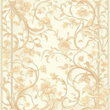Scroll and Floral Motif in Cream Beige(Beige)