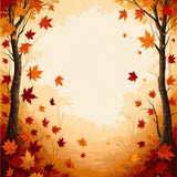 Autumn Cascade Falling Leaf Artistic Nature Inspired Design(Red)