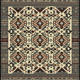 Aztec Inspired Area Abstract Tribal for Hallways(Beige)