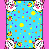 Cartoon Animal Friends Interlocking Paw Print Confetti Design(Pink)