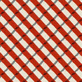 Countryside Cottage Gingham Diagonal Grid Homespun Textile(Red)