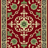 Crimson Interlocking Damask Motif(Red)