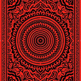 Boho Shag with Intricate Medallion Design(Red)