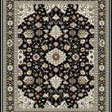 Traditional Floral Medallion Elegance(Black)