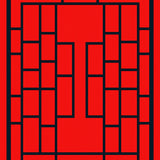 Windowpane Check with Crossed Band Framework Design(Red)