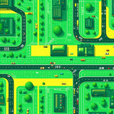 Vibrant Urban Landscape Motif(Green)