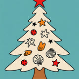 Nautical Ocean Treasure Festive Conch Starfish Arrangement(Ivory)