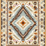Earth Toned Aztec with Bold Geometric Medallions and Stripes(Beige)