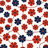 Retro Abstract Botanical Featuring Interlocking Petal Motifs (Red)