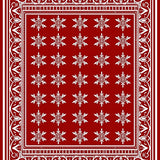 Festive Snowflake with Intricate Winter Holiday Motifs(Red)