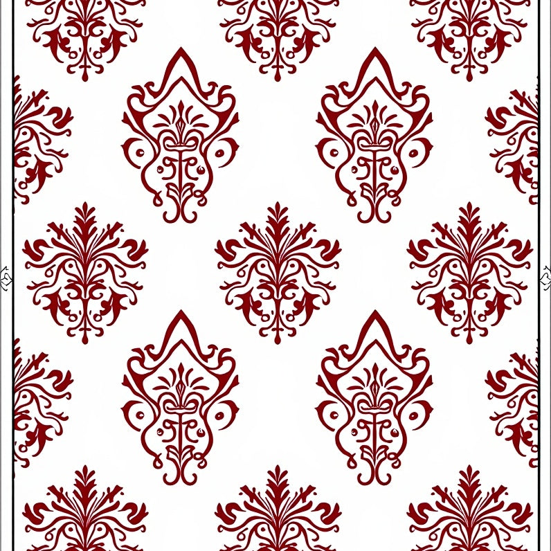 Damask with Heirloom Filigree Florals (White) - ODIKA