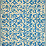 Blue & Beige Geometric Non Shedding(Blue)