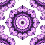 Enchanted Garden Medallion Vintage Distressed Floral Motif (Purple)