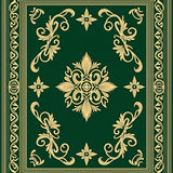 Emerald Garden Damask with Flourishing Leaf Motifs (Green)