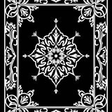Inspired Floral Crest with Intricate Scrollwork (Black)