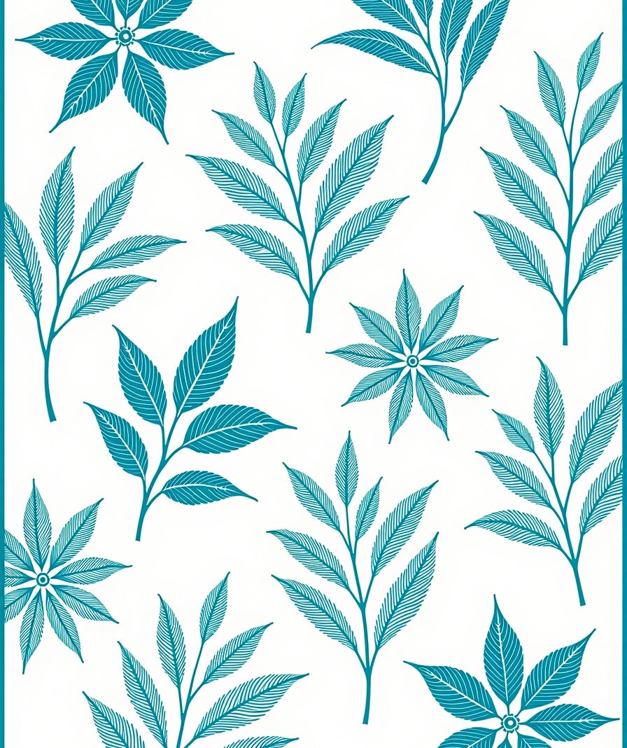 Enchanted Garden Botanical Floral Delicate Nature Inspired Serene (Blue) - ODIKA