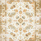Antique Charm Area Distressed Beige Tones with Medallion Accents(Ivory)