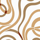 Abstract Wave Motif Featuring Flowing Lines and Muted Desert Hues(White)