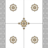 Tile Inspired Pile with Intricate Motifs (Beige)
