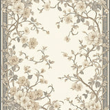 Elegant Floral in Smoke and Beige Non Shedding(Beige)