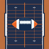Football Field Gridiron Yard Lines Ball Design(Blue)