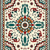 Boho Style Design Fade Proof Big Floor Covering (Beige) - ODIKA