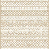 Elegant Beige Ivory Tribal Boho Motif Area(Beige)