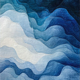 Gradient Spectrum Blue White Swirls Art Deco(Blue)