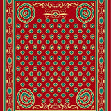 Enchanted Forest Mosaic with Abstract Animal Inspired and Boho Flair(Red)