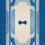 Bowknot Emblem Scallop with Modern Preppy Ribbon Graphics(Blue)