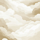 Chic Cloudscape for Nursery Dreamy Beige Area Decor(Beige)