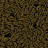 Feline Botanical Decorative Floor Covering(Black)