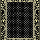 Intricate Frosted Lace Accented With Gleaming Gold And Pure(Black)