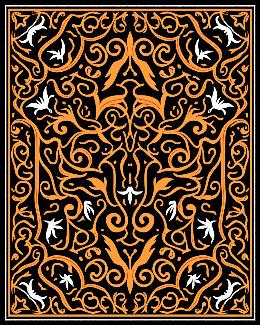 Haunted Lace Insect Tapestry with Baroque Web Flourish(Black) - ODIKA