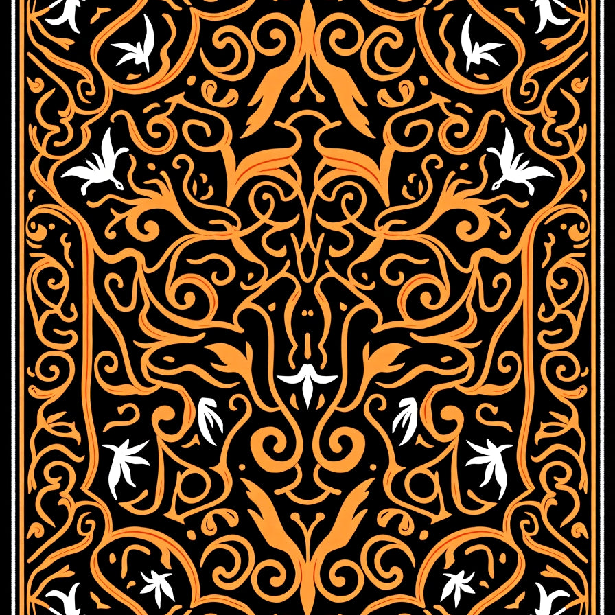 Haunted Lace Insect Tapestry with Baroque Web Flourish(Black) - ODIKA