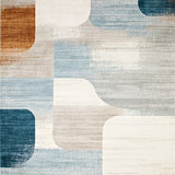 Boho Chic Neutral Tones with Blue Accents Abstract Art(Beige)