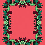 Wreath Border Design Anti Slip Hallway Holiday(Red)