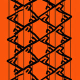 Festive Autumn Gingham with Dynamic Zigzag Overlay(Orange)