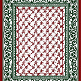 Floral Trellis Featuring Detailed Leaf And Interlocking Scrollwork (Red)