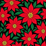 Poinsettia Bloom Christmas with Motifs(Red)