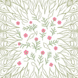 Boho Enchanted Garden Whimsical Delicate Symmetrical Arrangement (Green) - ODIKA