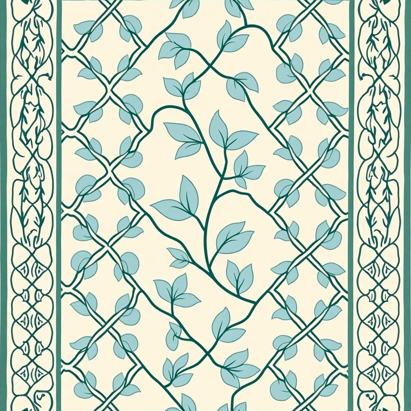 Cottage Chic Trellis Vine Lattice Botanical Garden (Ivory) - ODIKA