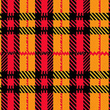 Harvest Gingham Plaid with Diagonal Crosshatch Motif(Red)