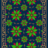 Vintage Poinsettia Blossom Design with Floral(Blue)