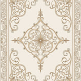 Elegant Swirl Medallion Textured Anti Slip Decorative Floor(Beige)