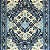 Ethereal Echoes Abstract Geometric Design in Navy Blue and Beige(Beige)